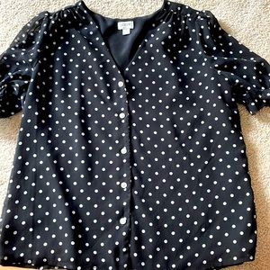 Polka dot JCrew Blouse